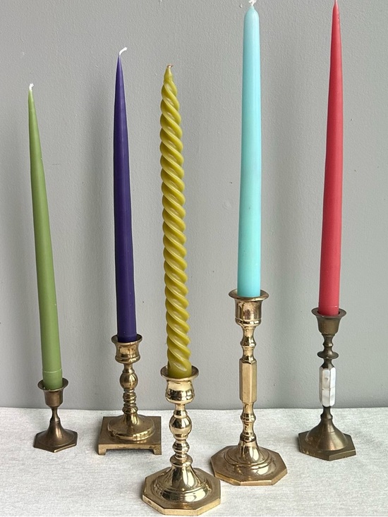 Vintage Other - (5) vintage solid brass candlesticks assorted